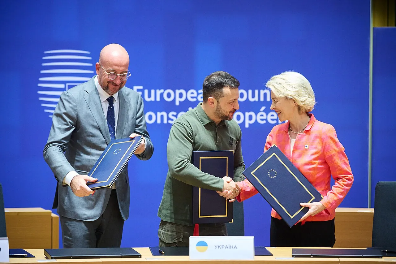 Volodymyr Zelensky bij een Europese Raad-bijeenkomst in Brussel